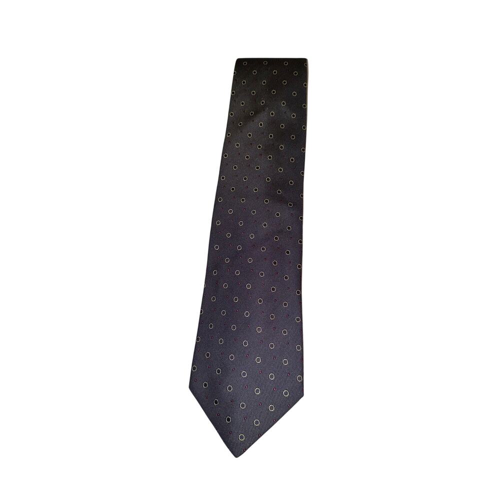 Brioni gray polkadot all silk mens neck tie wedding luxury dis. N. 1904